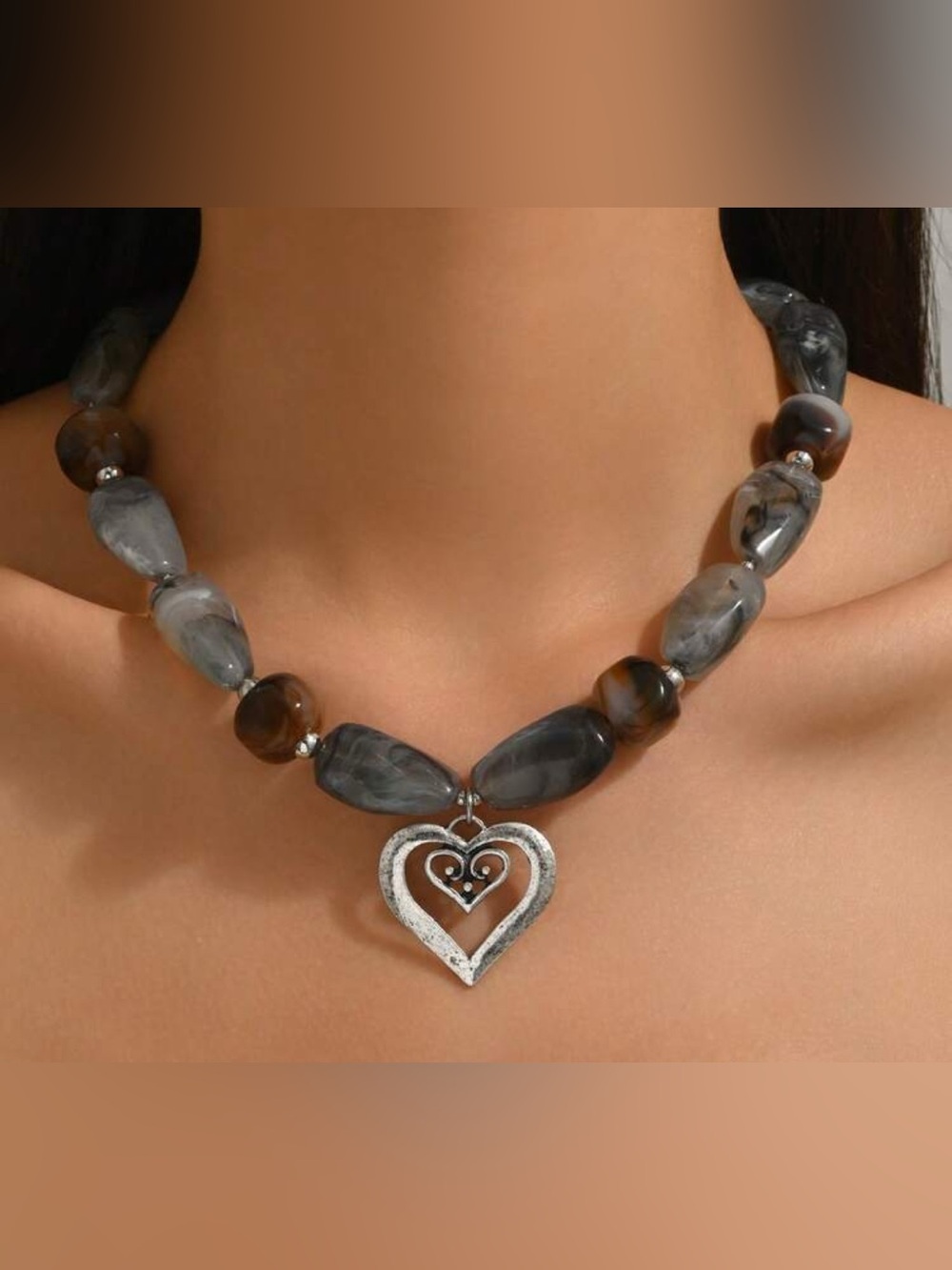 Boho heart necklace S1483